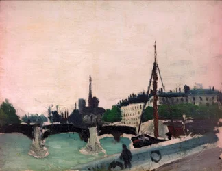 Sketch, View of Saint-Louis Island from Quai Henri IV